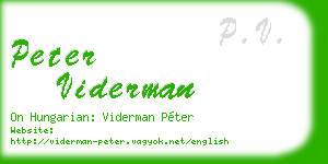 peter viderman business card
